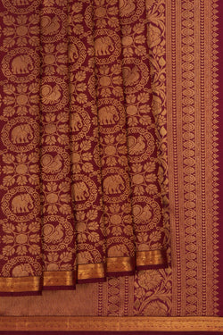 Image of Kanchipattu Brocade Maroon Saree