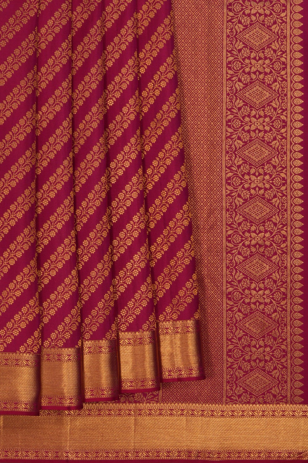 Kanchipattu Brocade Magenta Pink Saree