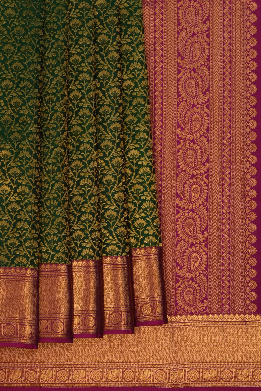 Kanchipattu Brocade Green Saree