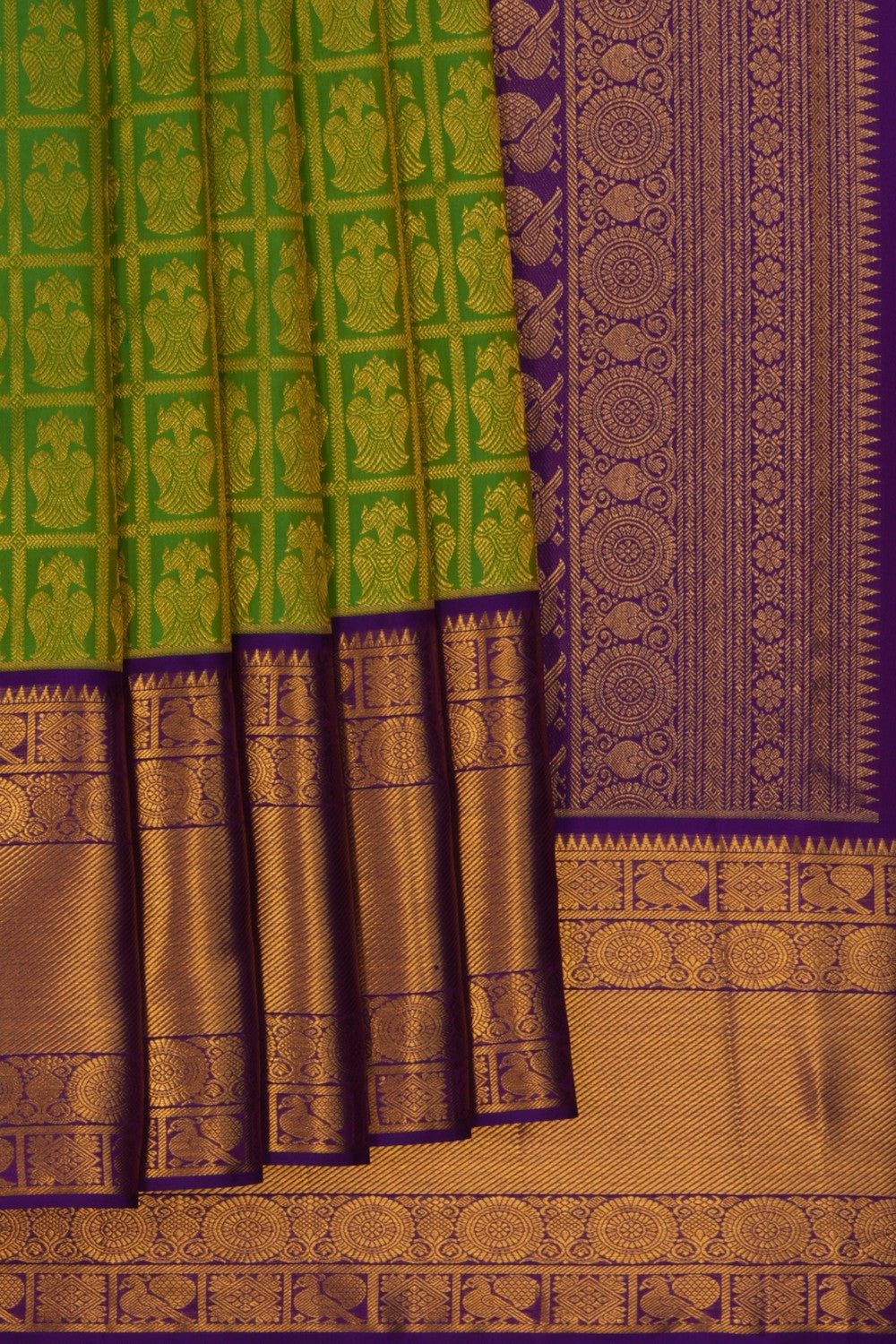 Kanchipattu Brocade Green Saree