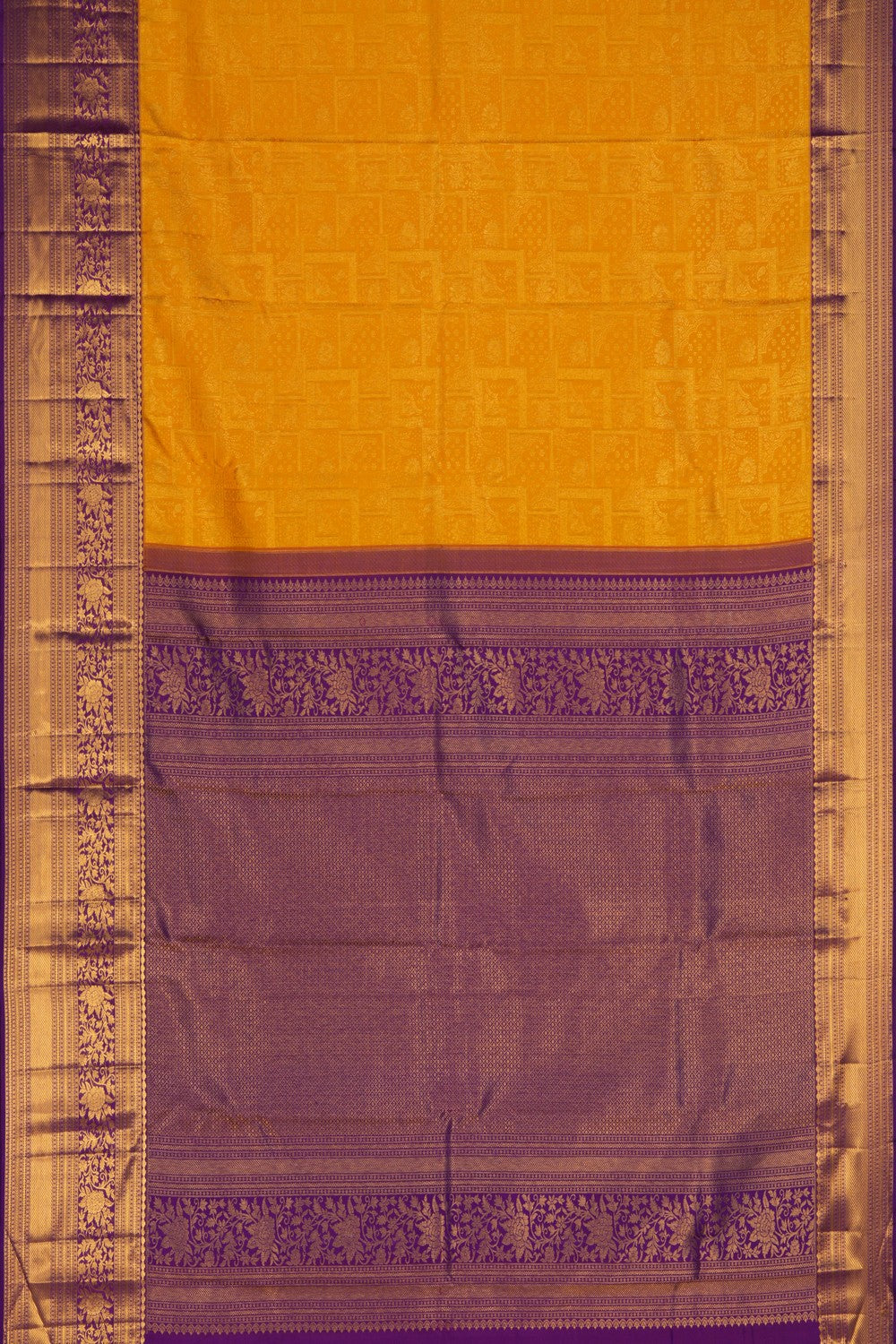 Kanchipattu Brocade Yellow Saree