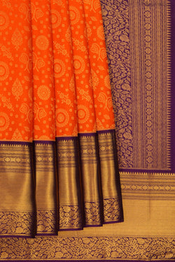 Image of Kanchipattu Brocade Orange Saree