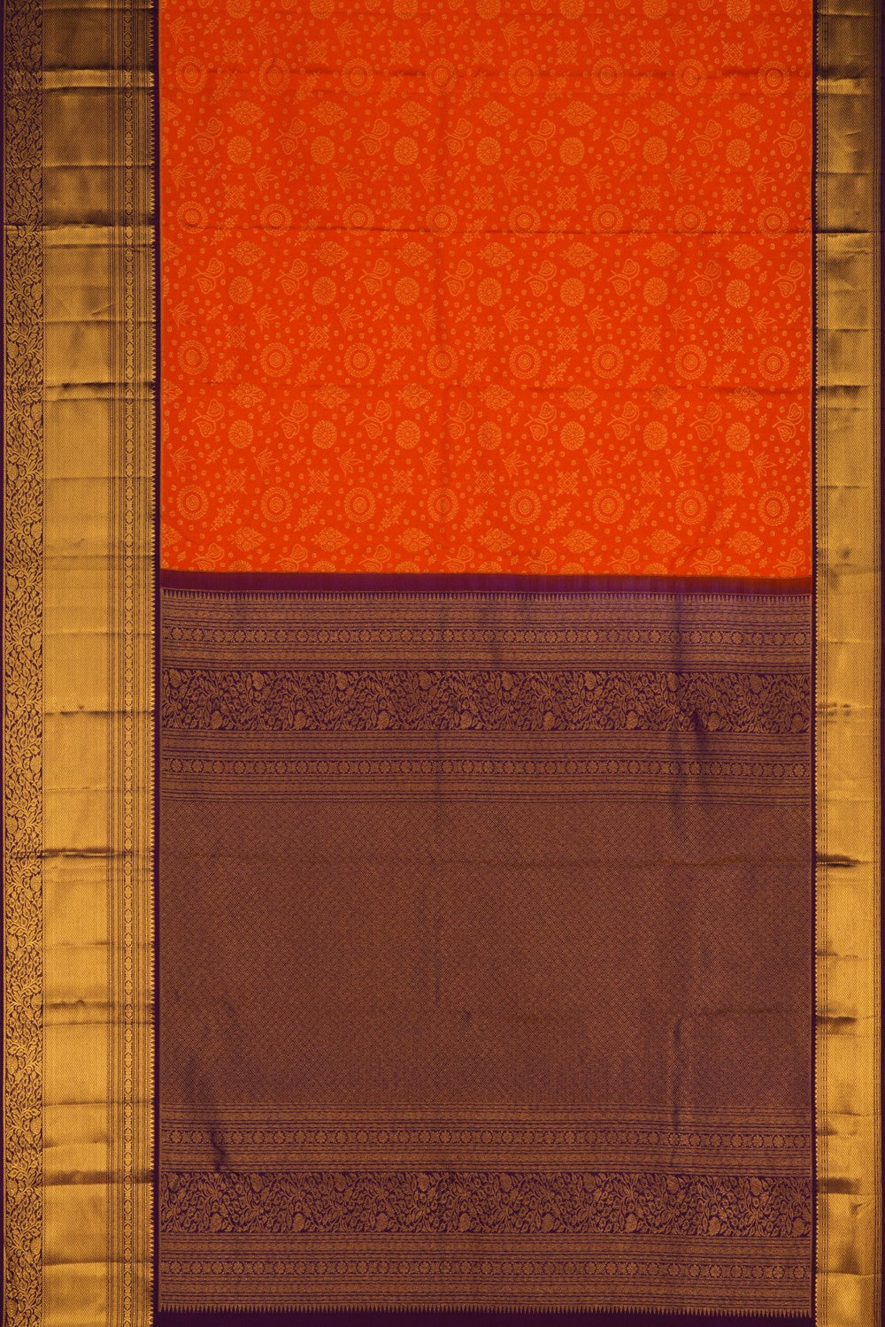 Image of Kanchipattu Brocade Orange Saree