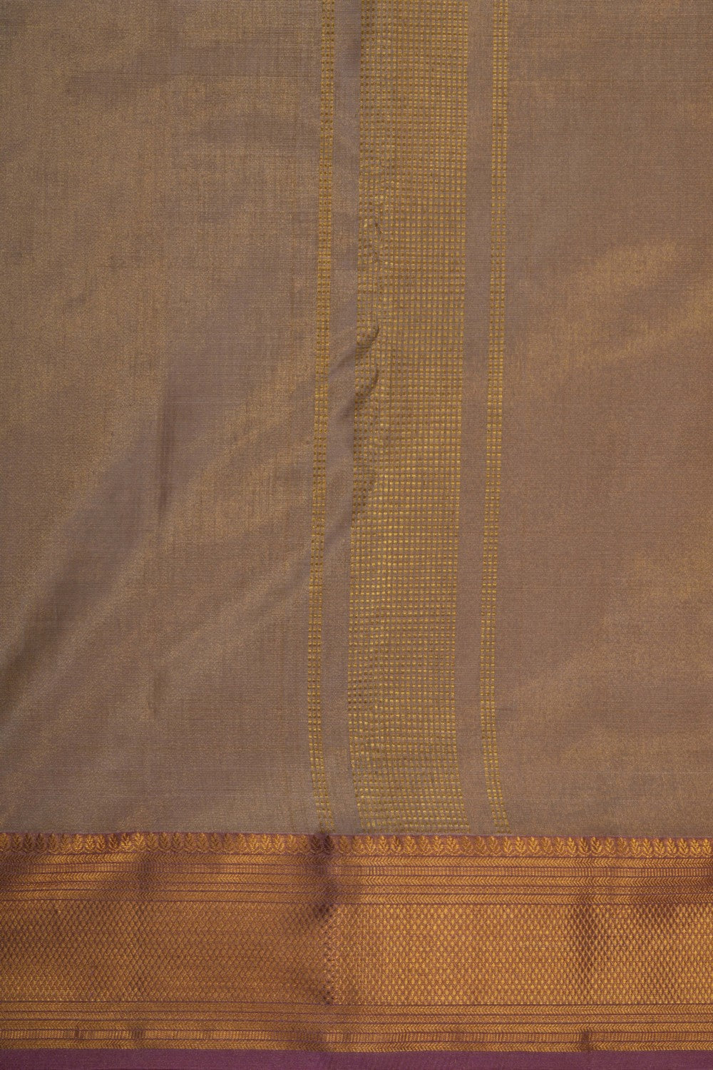 Image of Kanchi Tissue Silk Off-White Dhoti With Kanduva (8 X 4)
