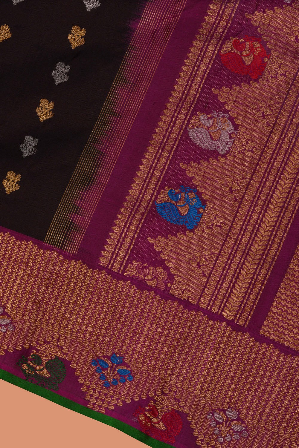 Gadwal Silk Violet Saree