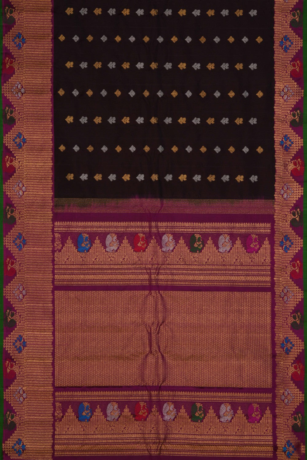 Gadwal Silk Violet Saree