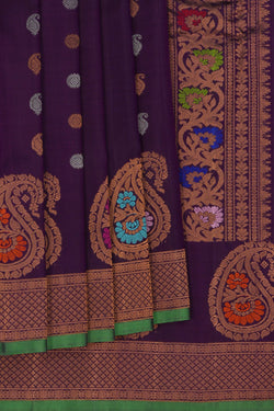 Image of Gadwal Silk Violet Saree