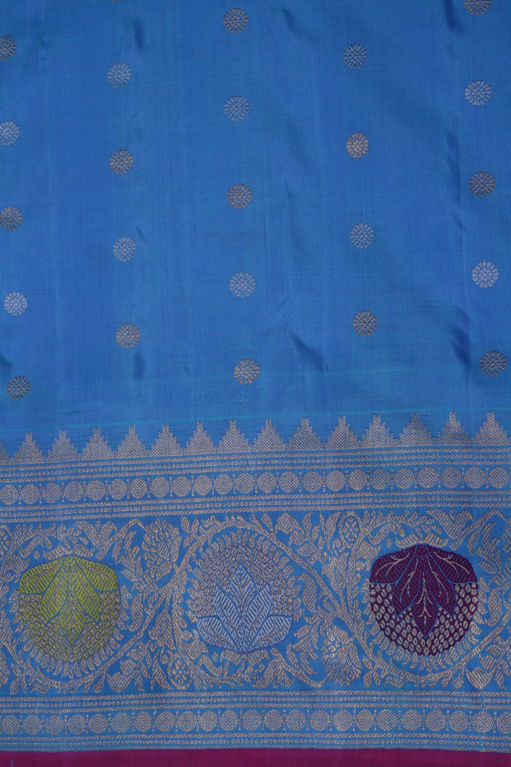 Image of Gadwal Silk Smoky Blue Saree