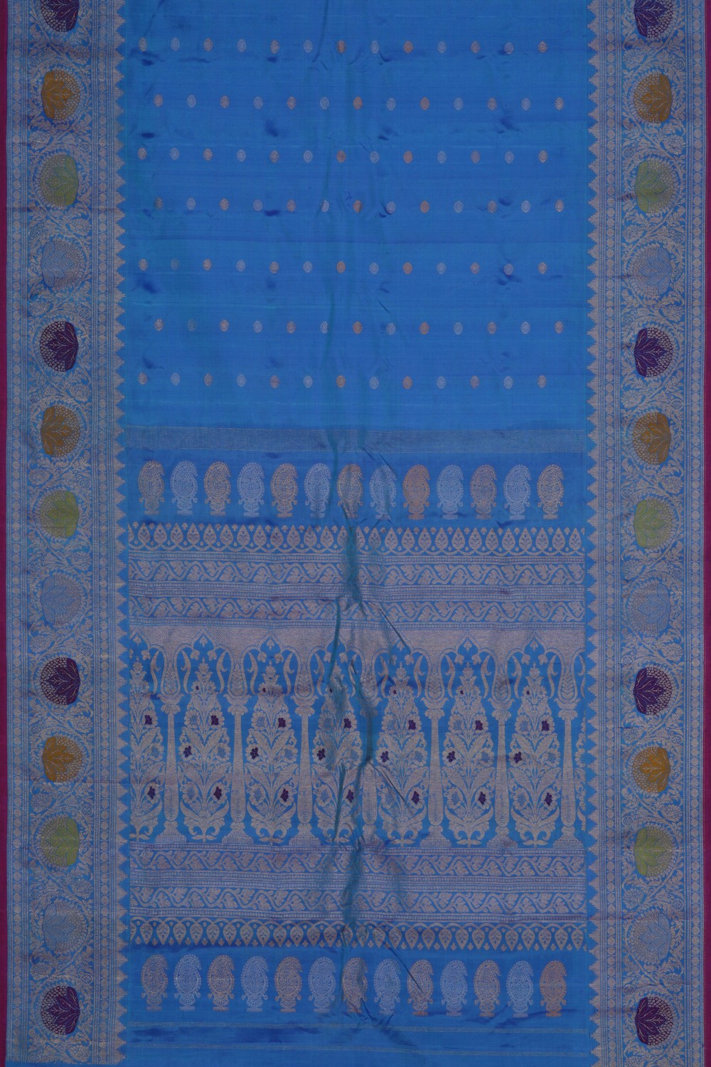 Image of Gadwal Silk Smoky Blue Saree