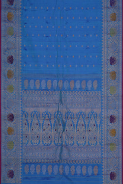 Image of Gadwal Silk Smoky Blue Saree