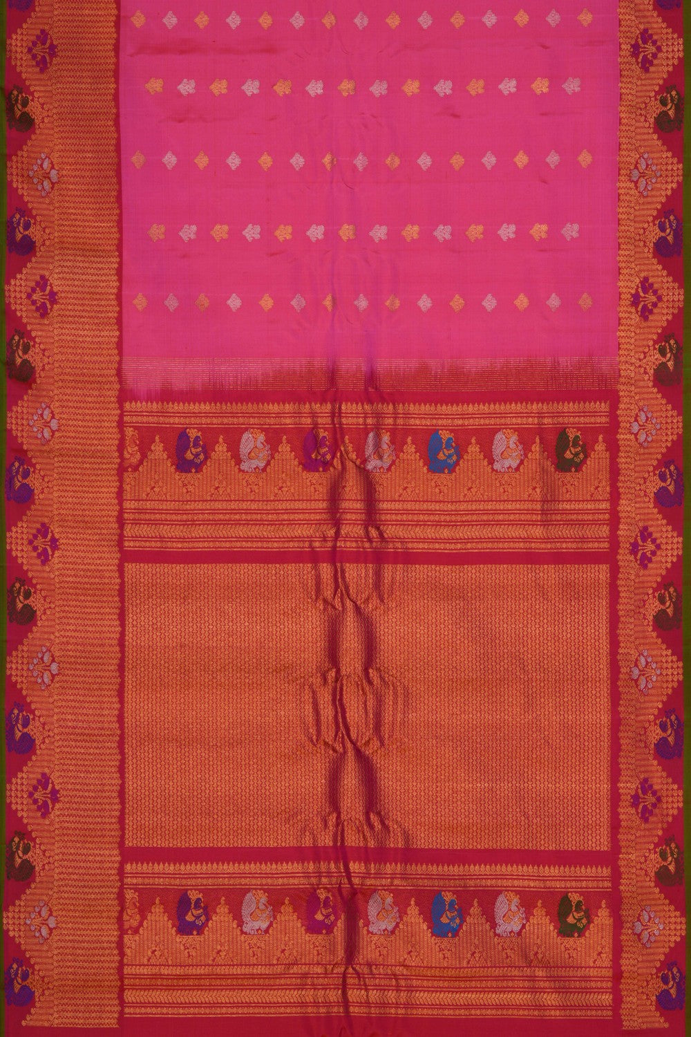 Image of Gadwal Silk Pink Saree