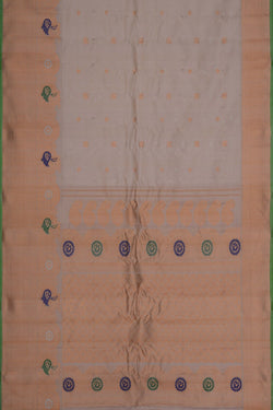 Image of Gadwal Silk Off-White Saree