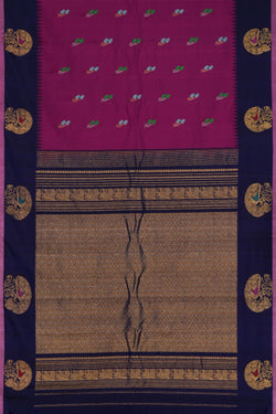 Image of Gadwal Silk Magenta Pink Saree