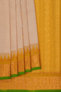 Image of Gadwal Silk Kattam Beige Saree