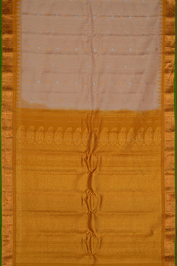 Image of Gadwal Silk Kattam Beige Saree