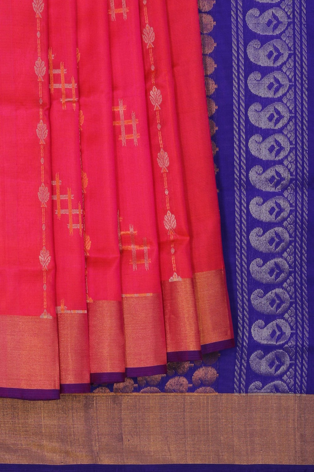 Image of Uppada Silk Fuchsia Pink Saree