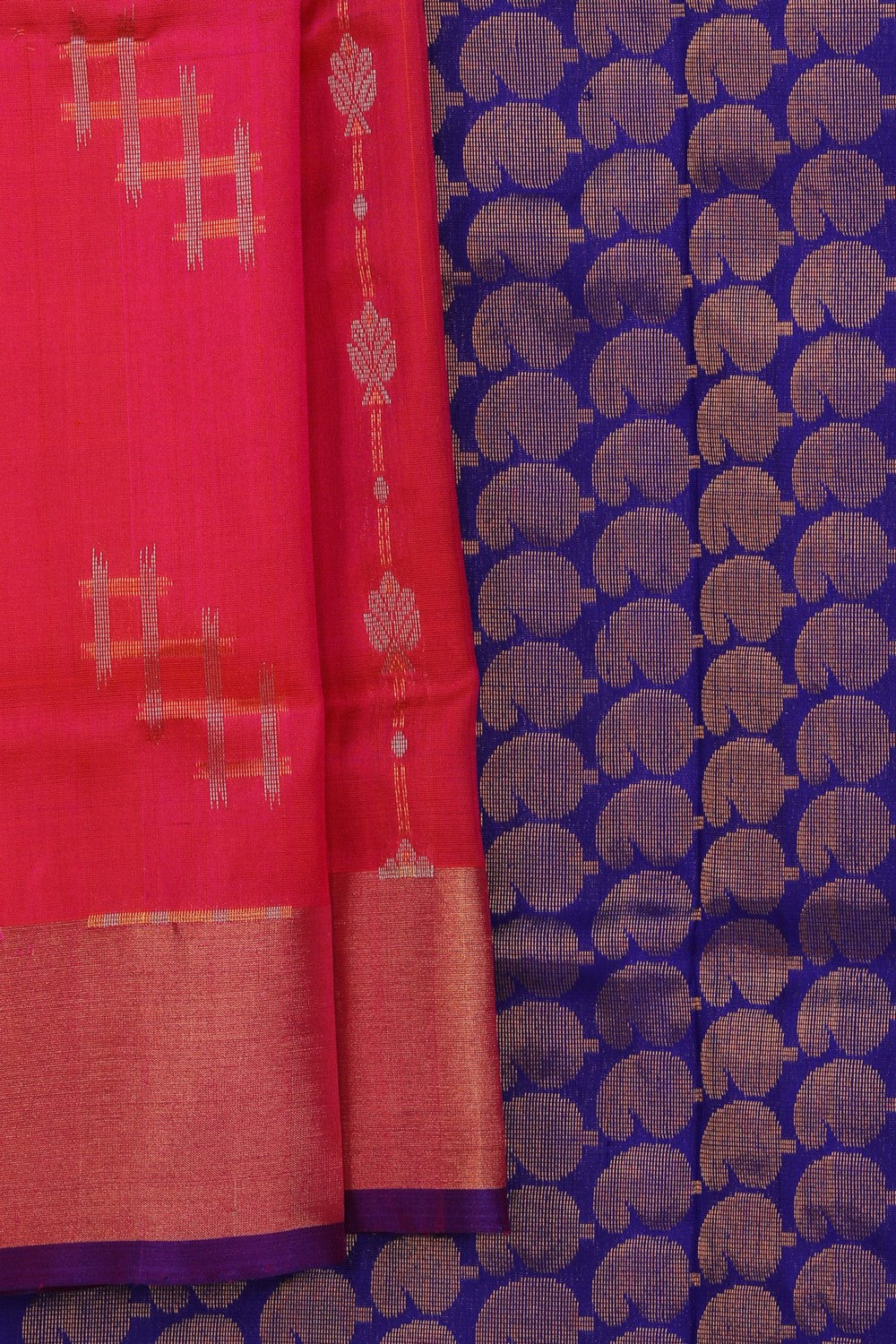 Uppada Silk Fuchsia Pink Saree