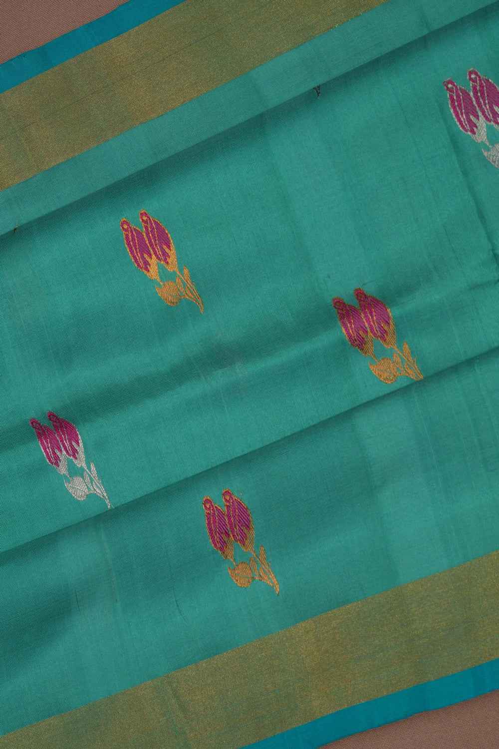 Image of Uppada Silk Sea Green Saree