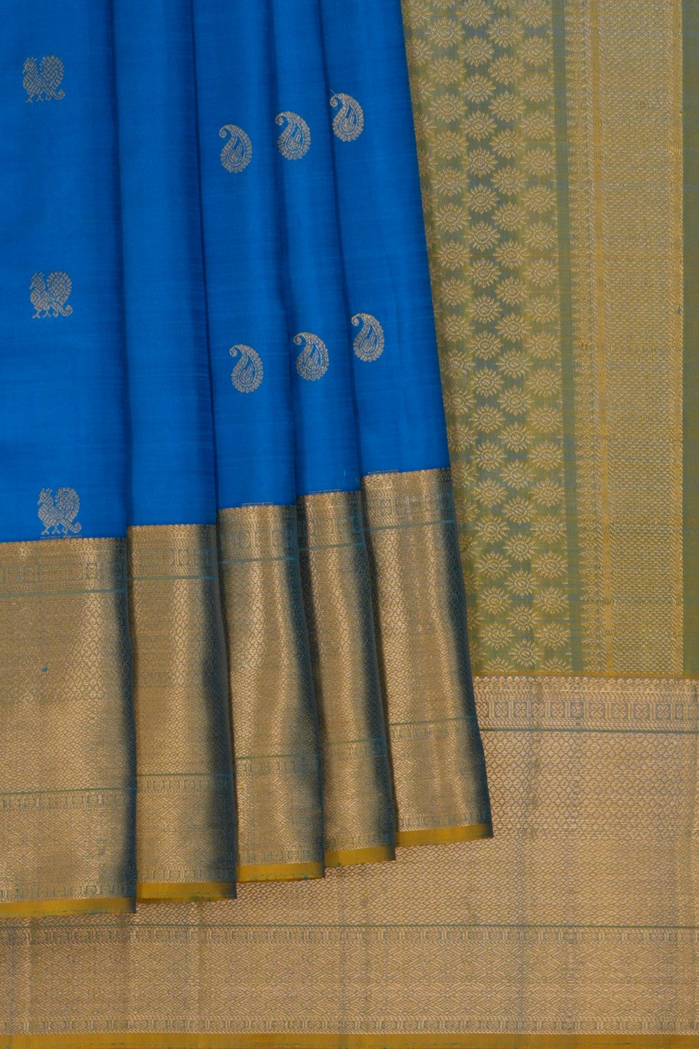 Image of Kanchipattu Blue Saree