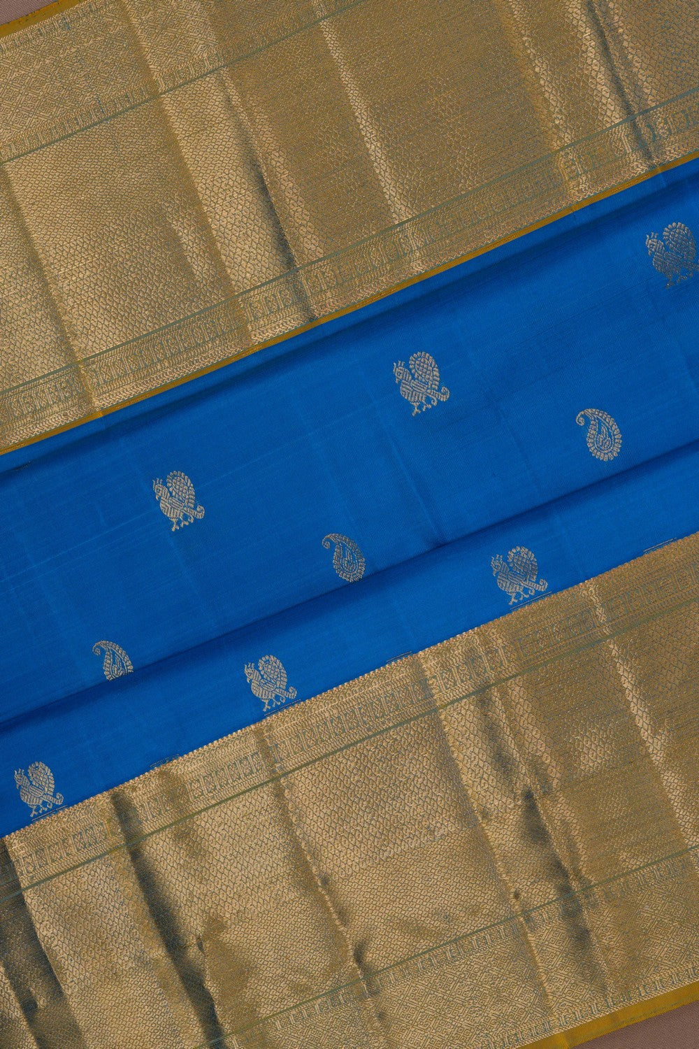 Image of Kanchipattu Blue Saree