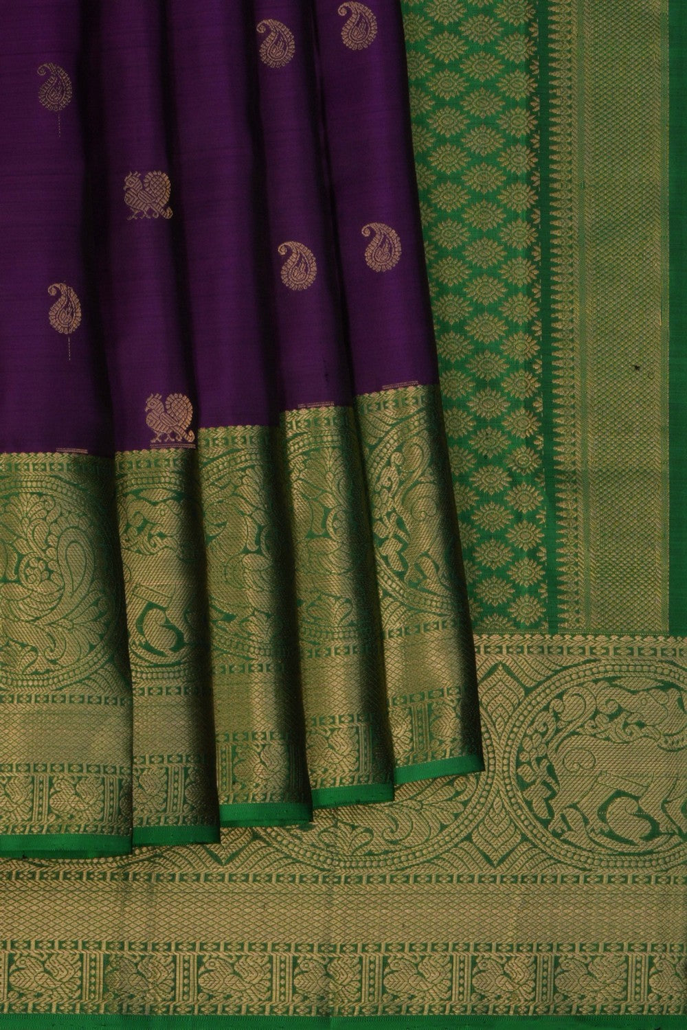 Kanchipattu Purple Saree