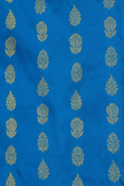 Image of Kanchipattu Blue Pavada Unstitched Set
