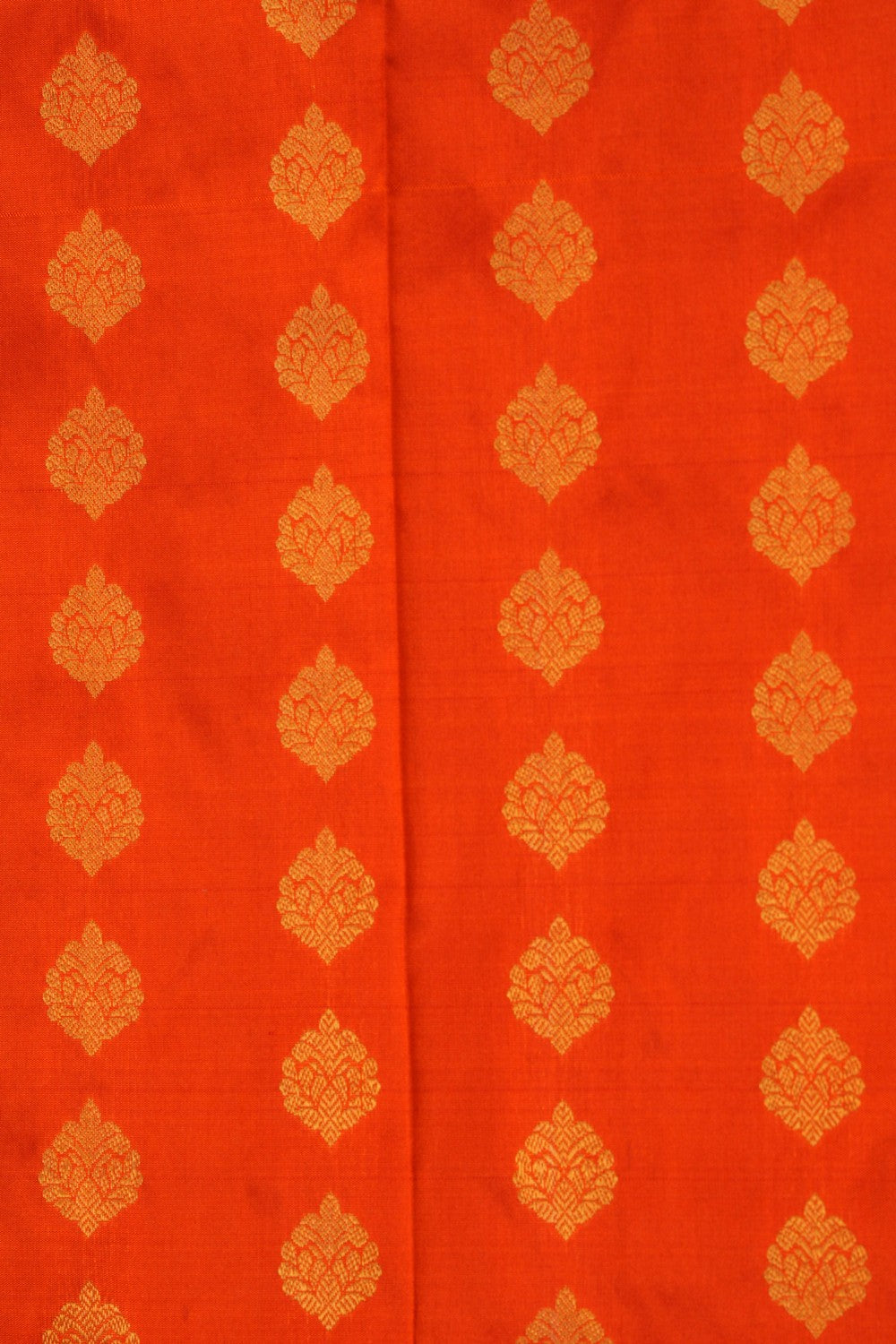 Image of Kanchipattu Orange Pavada Unstitched Set
