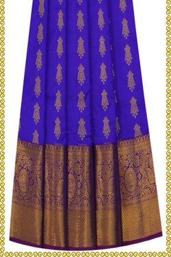 Image of Kanchipattu Purple Pavada Unstitched Set