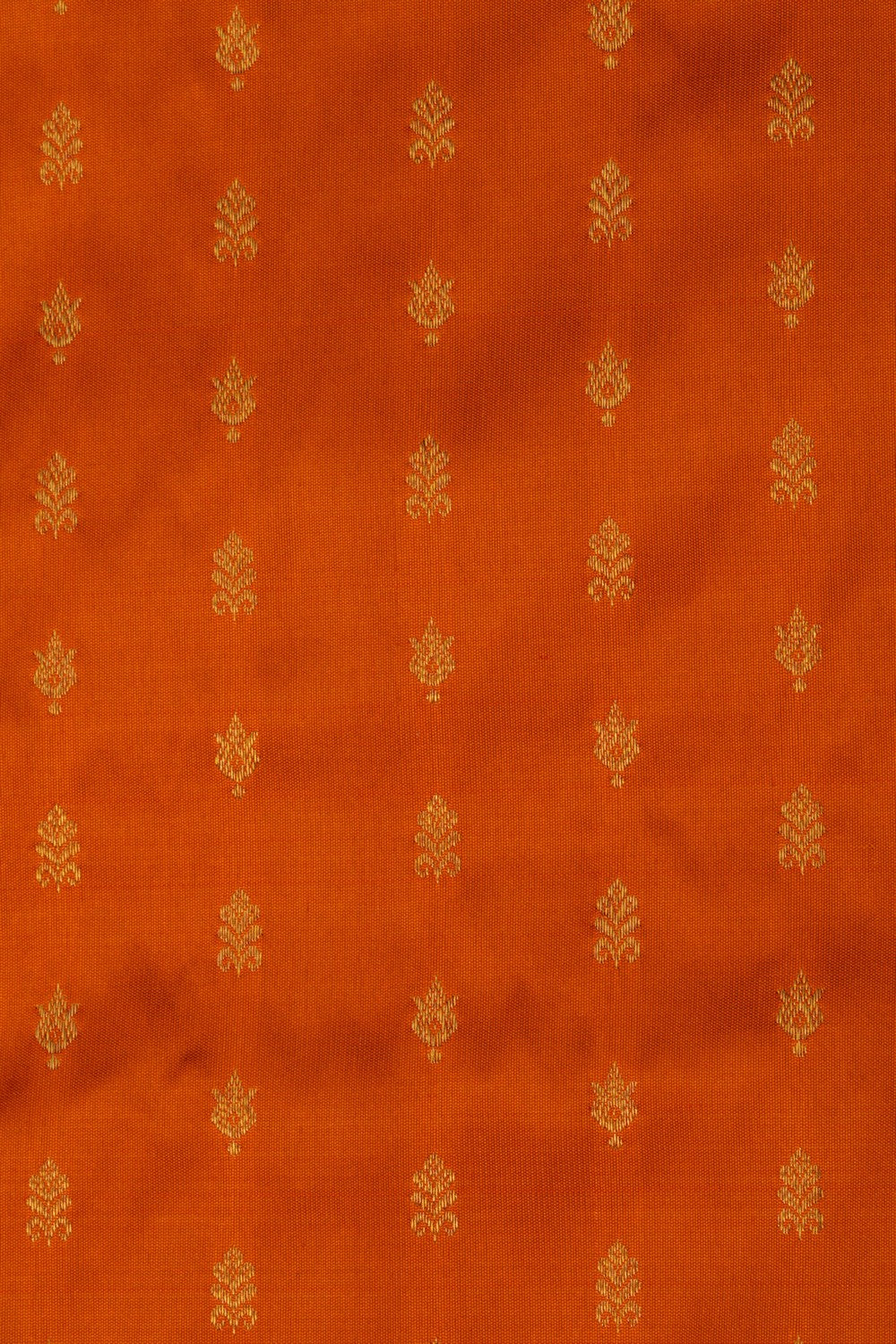 Kanchipattu Orange Pavada Unstitched Set
