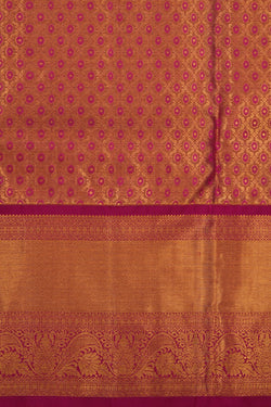Image of Kanchipattu Gold Tissue Pavada Unstitched Set