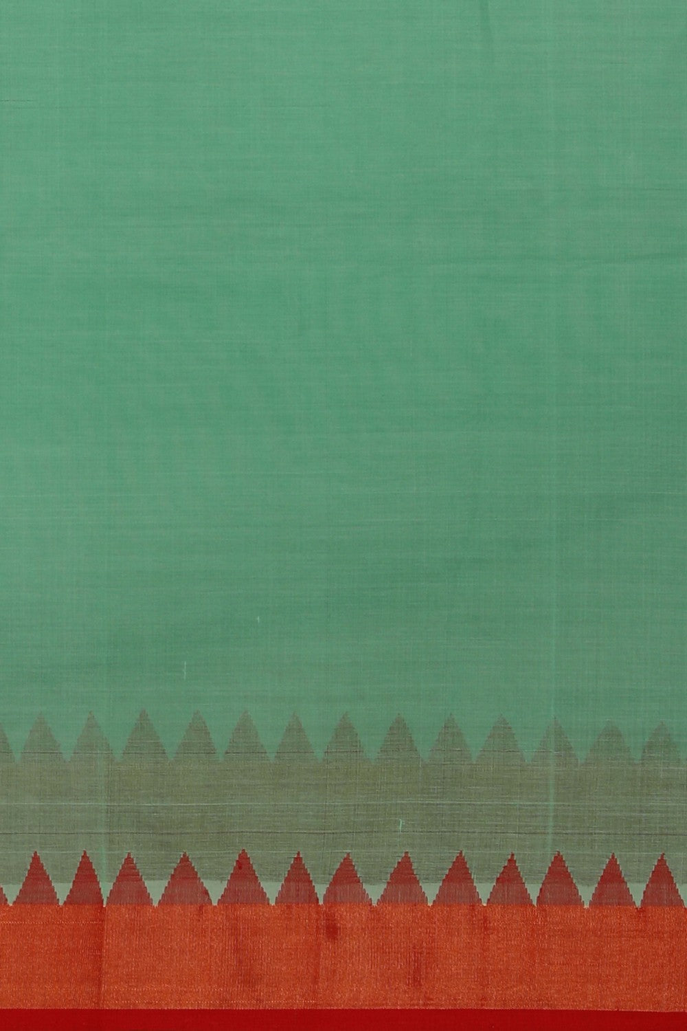 Image of Cotton Jamdani Turquoise Green Saree