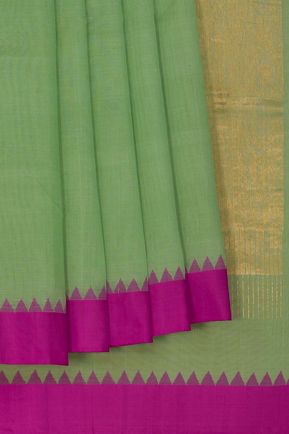 Image of Cotton Jamdani Sea Green Saree