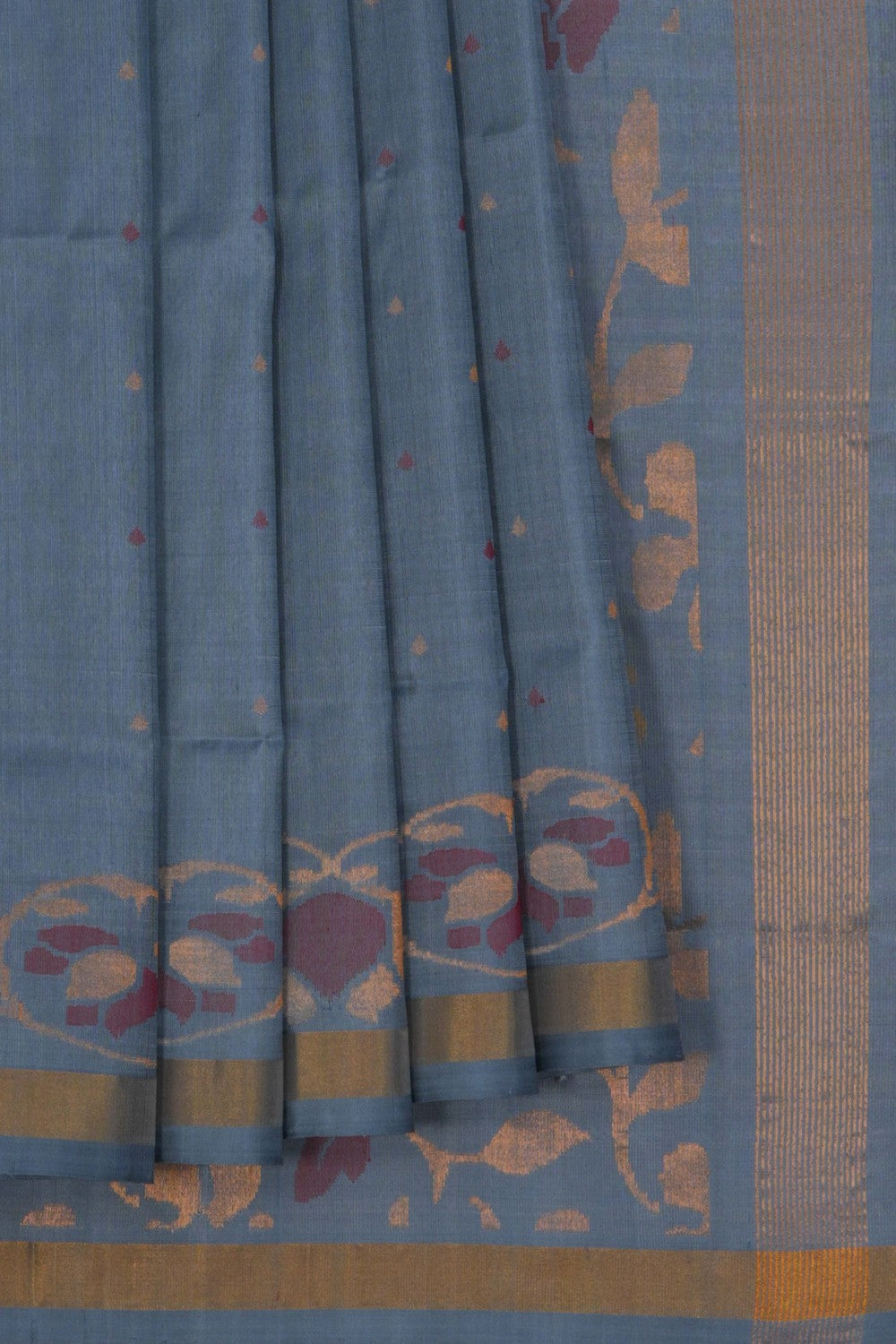 Image of Uppada Silk Grey Saree