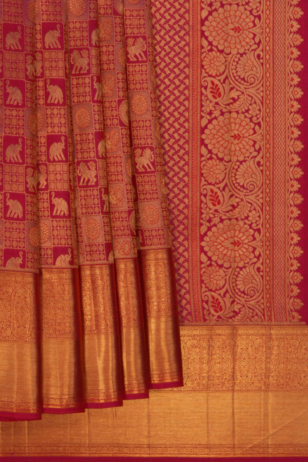 Image of Kanchipattu Brocade Pink Saree