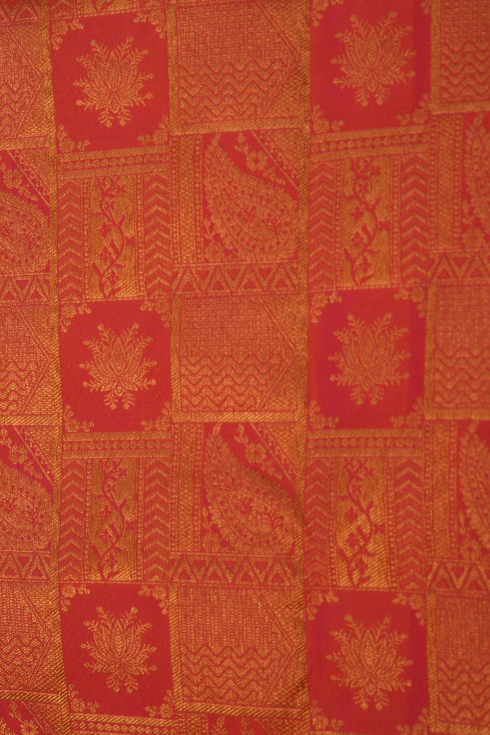 Kanchipattu Brocade Coral Orange Saree