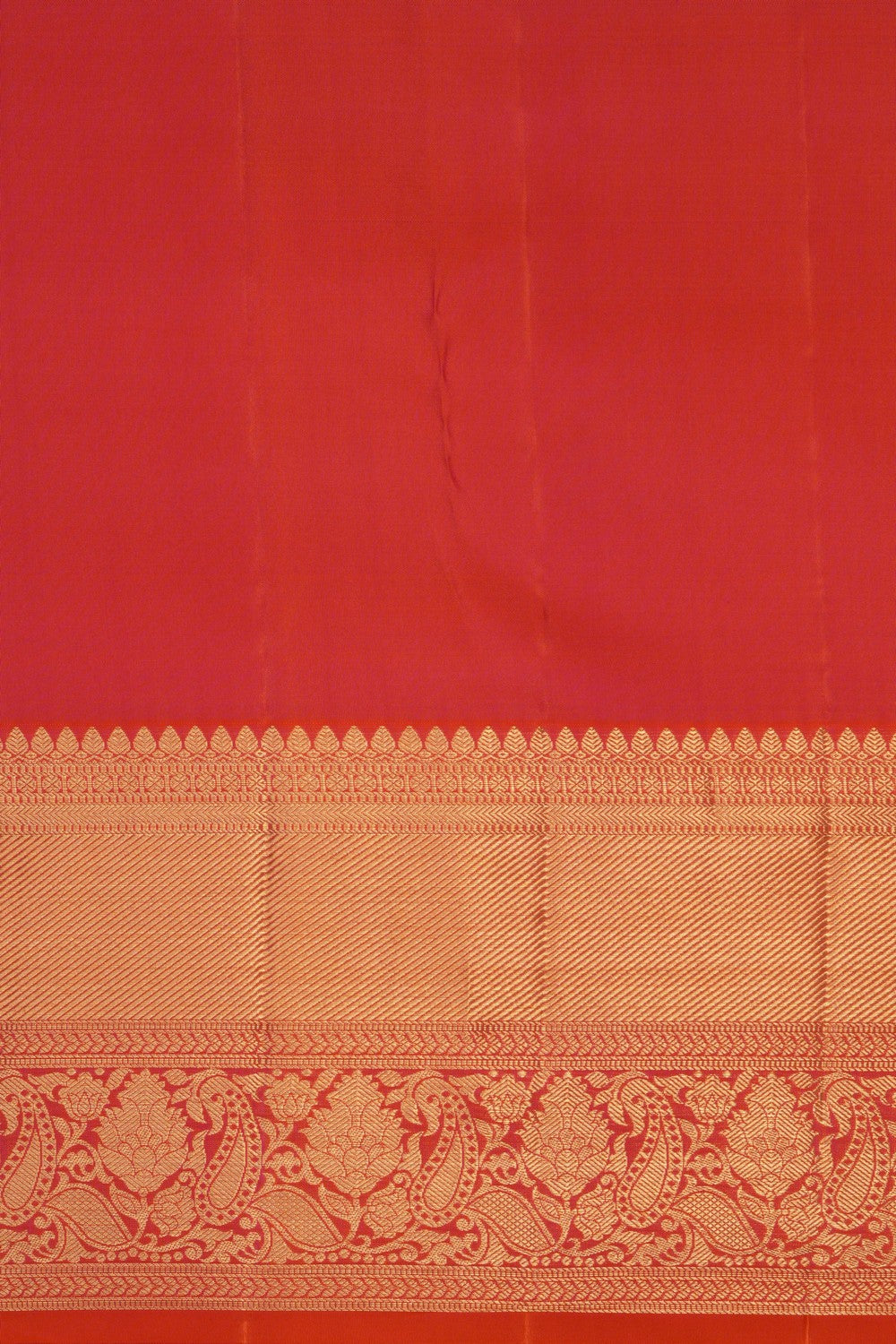Kanchipattu Brocade Coral Orange Saree