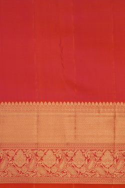 Image of Kanchipattu Brocade Coral Orange Saree