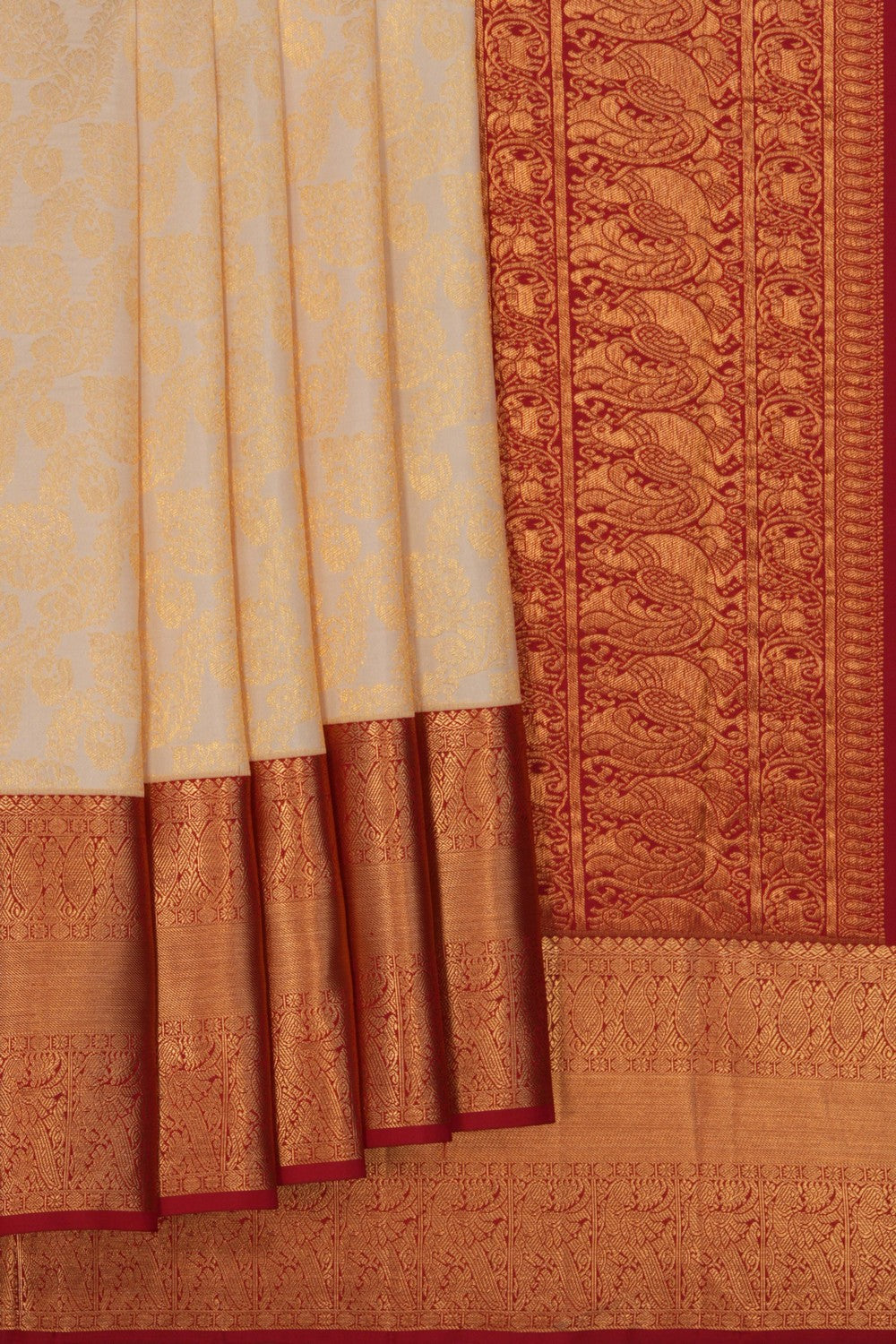 Image of Kanchipattu An Ethereal Pearl-White Saree