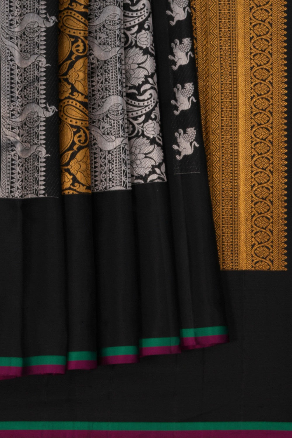 Image of Kanchipattu Brocade Black Saree