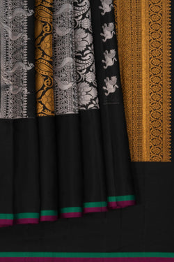Image of Kanchipattu Brocade Black Saree