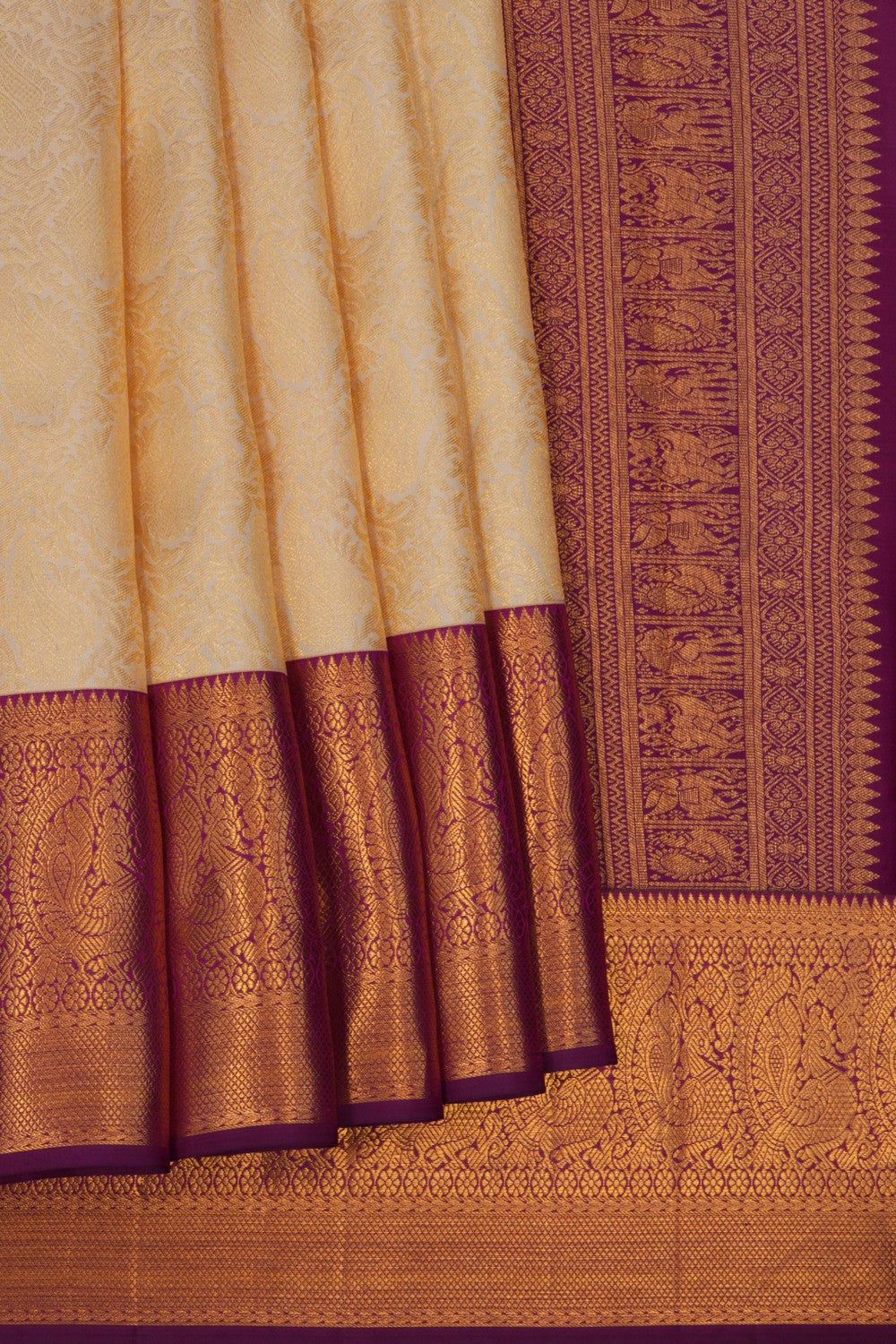 Image of Kanchipattu An Ethereal Pearl-White Saree