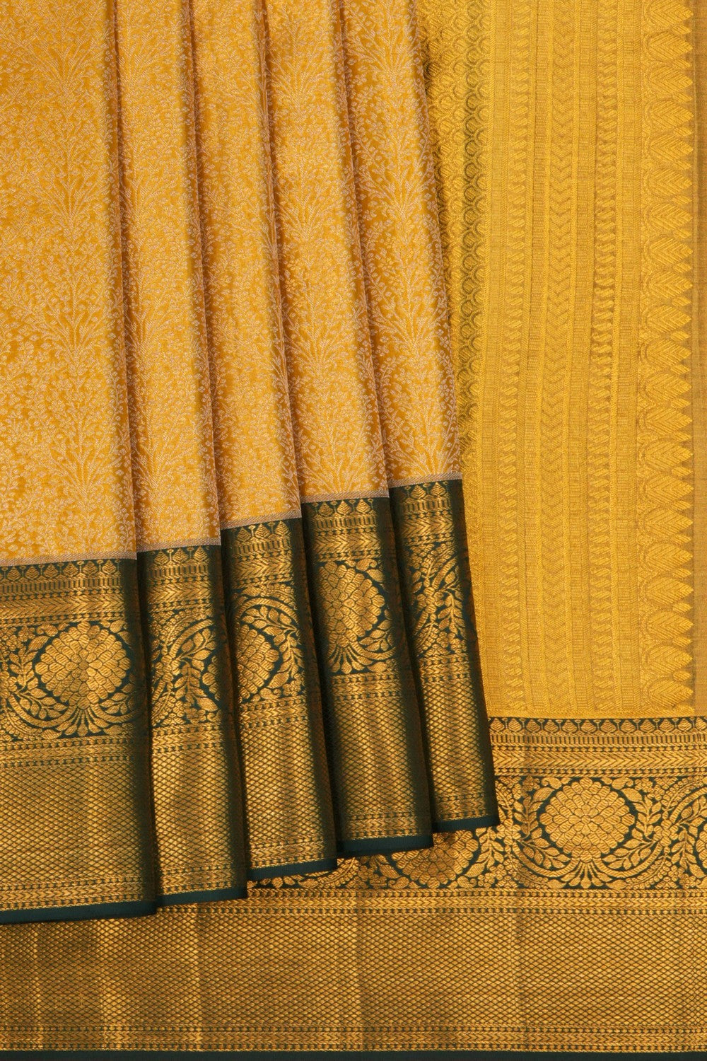 Image of Kanchipattu Tissue Brocade Gold Saree