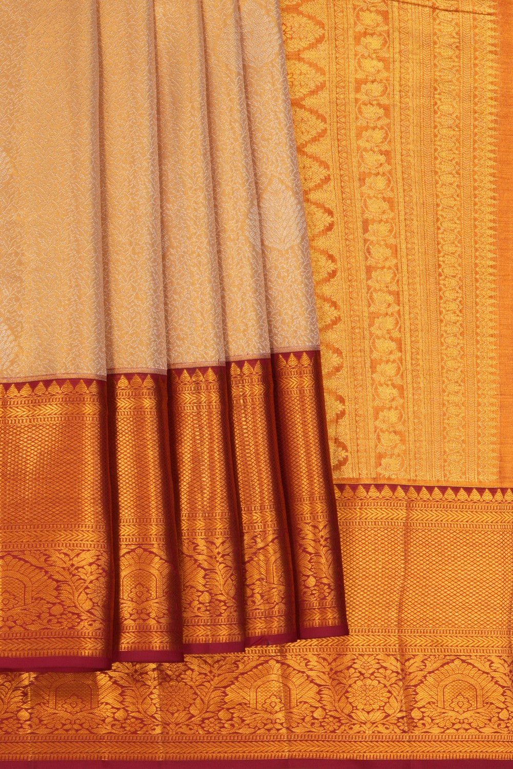 Kanchipattu Tissue Brocade Gold Saree