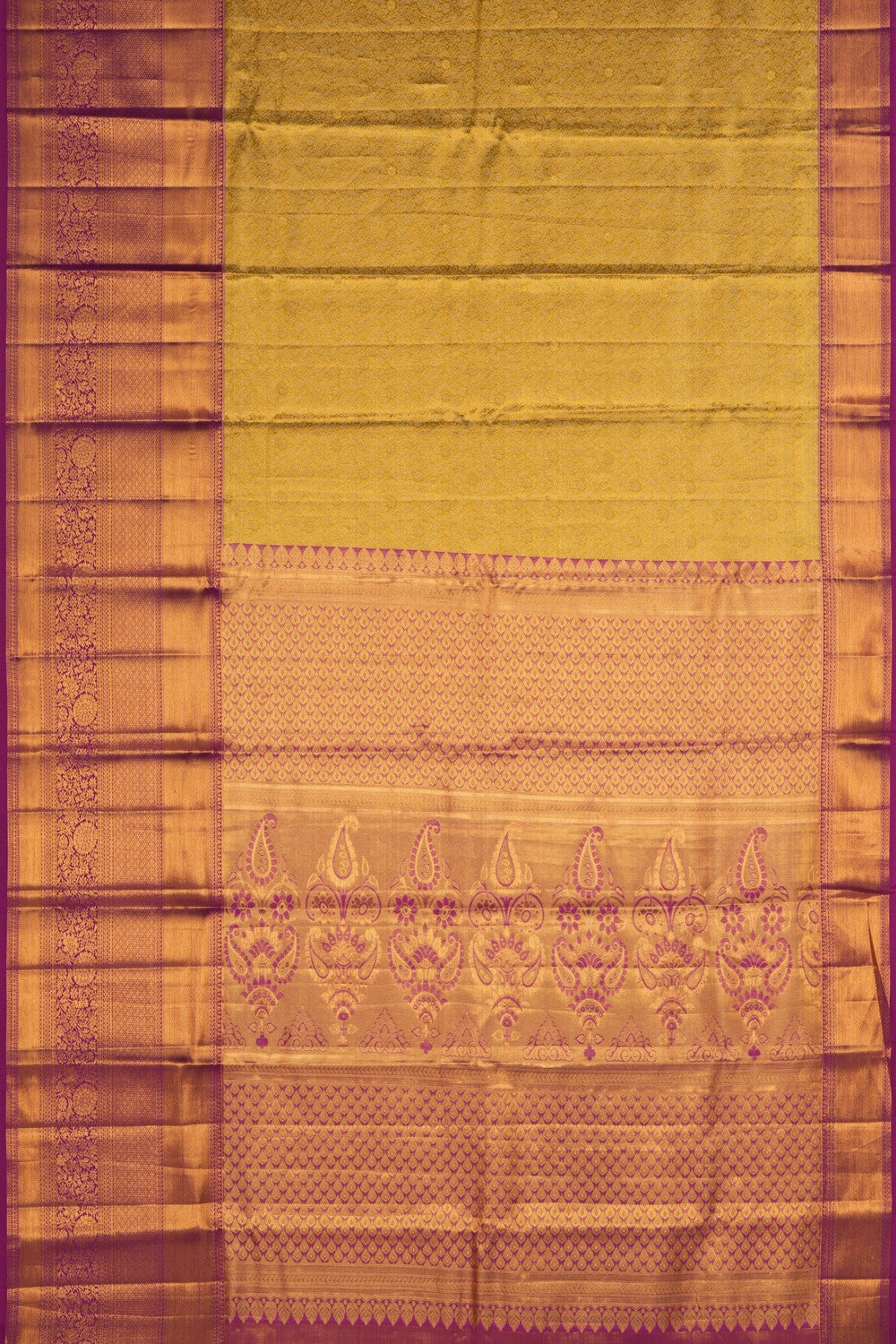 Kanchipattu Tissue Brocade Gold Saree