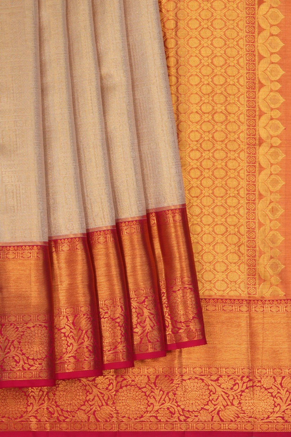 Kanchipattu Tissue Brocade Gold Saree