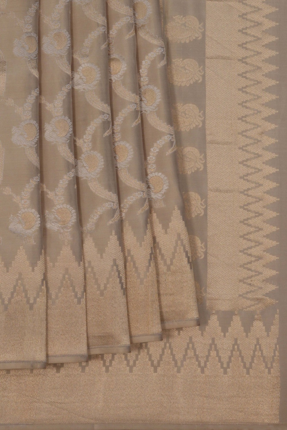 South Silk Beige Saree