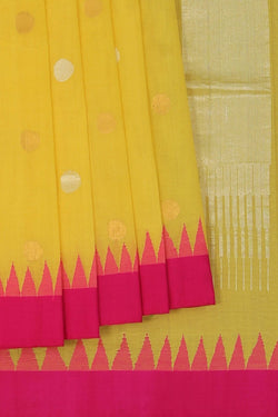 Image of Ponduru Cotton Yellow Saree