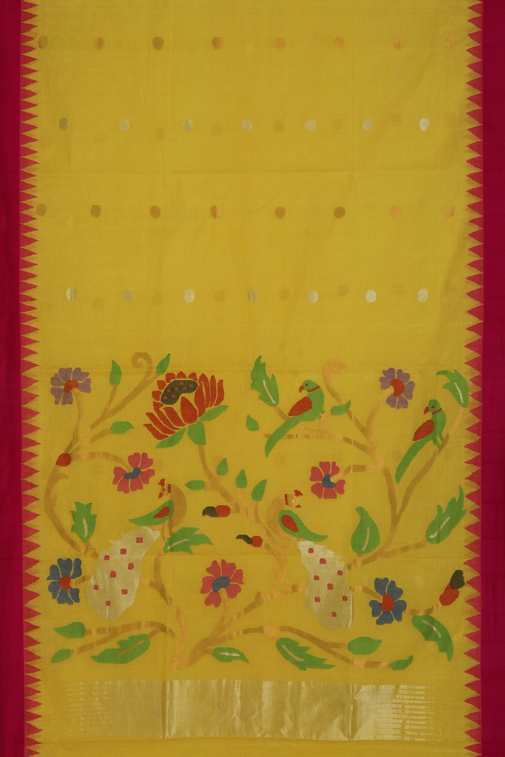 Ponduru Cotton Yellow Saree