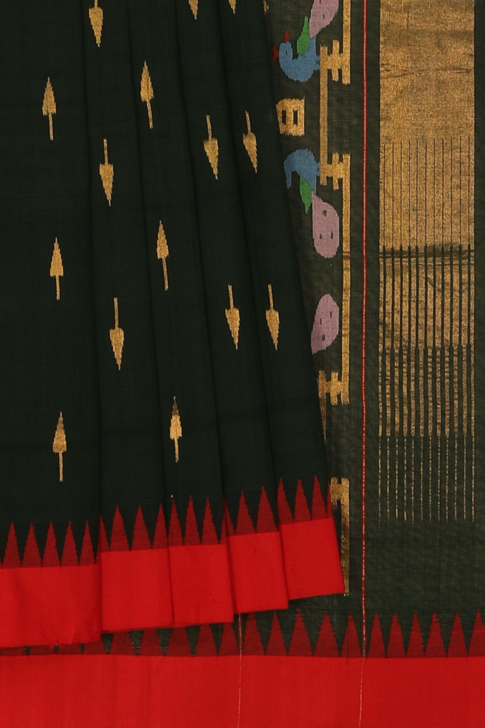 Ponduru Cotton Green Saree