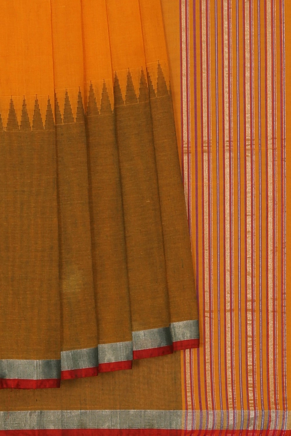 Ponduru Cotton Mustard Saree